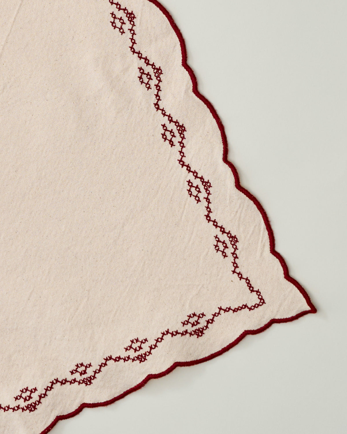 Embroidered Scallop Napkin Set of Four