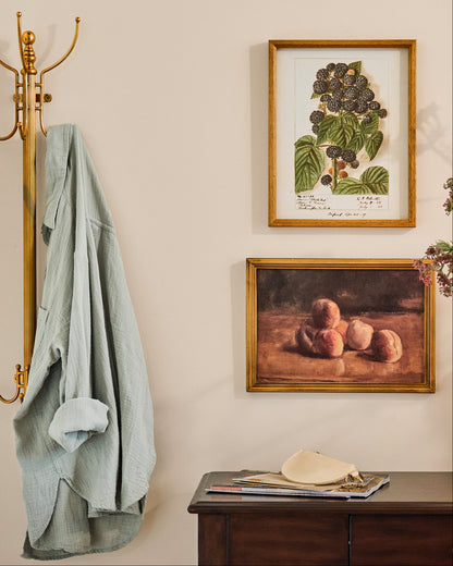 Fresh Blackberry Botanical Framed Print shown on wall with other wall decor
