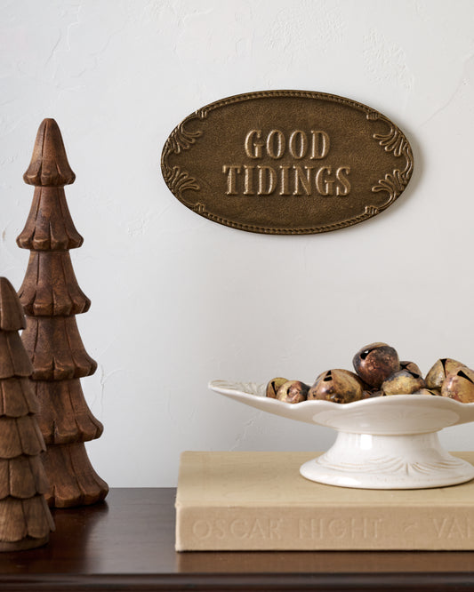 Antique-Inspired Good Tidings Plaque