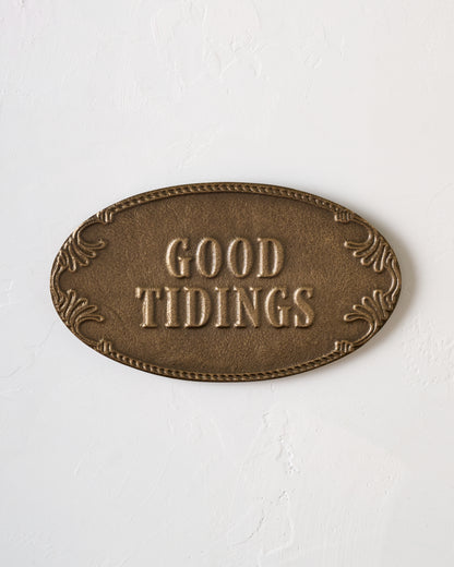 Antique-Inspired Good Tidings Plaque