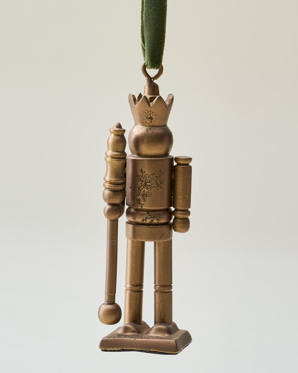 Etched Antique Brass Nutcracker Ornament
