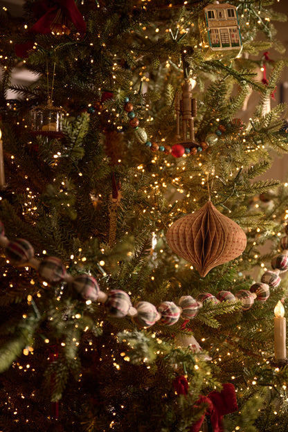Paper Finial Ornament, Set of 6 on a tree