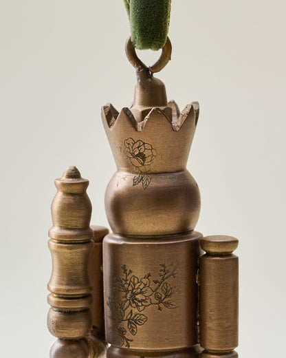 Etched Antique Brass Nutcracker Ornament