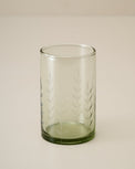 Recycled Etched Glass Tumbler, Green Small