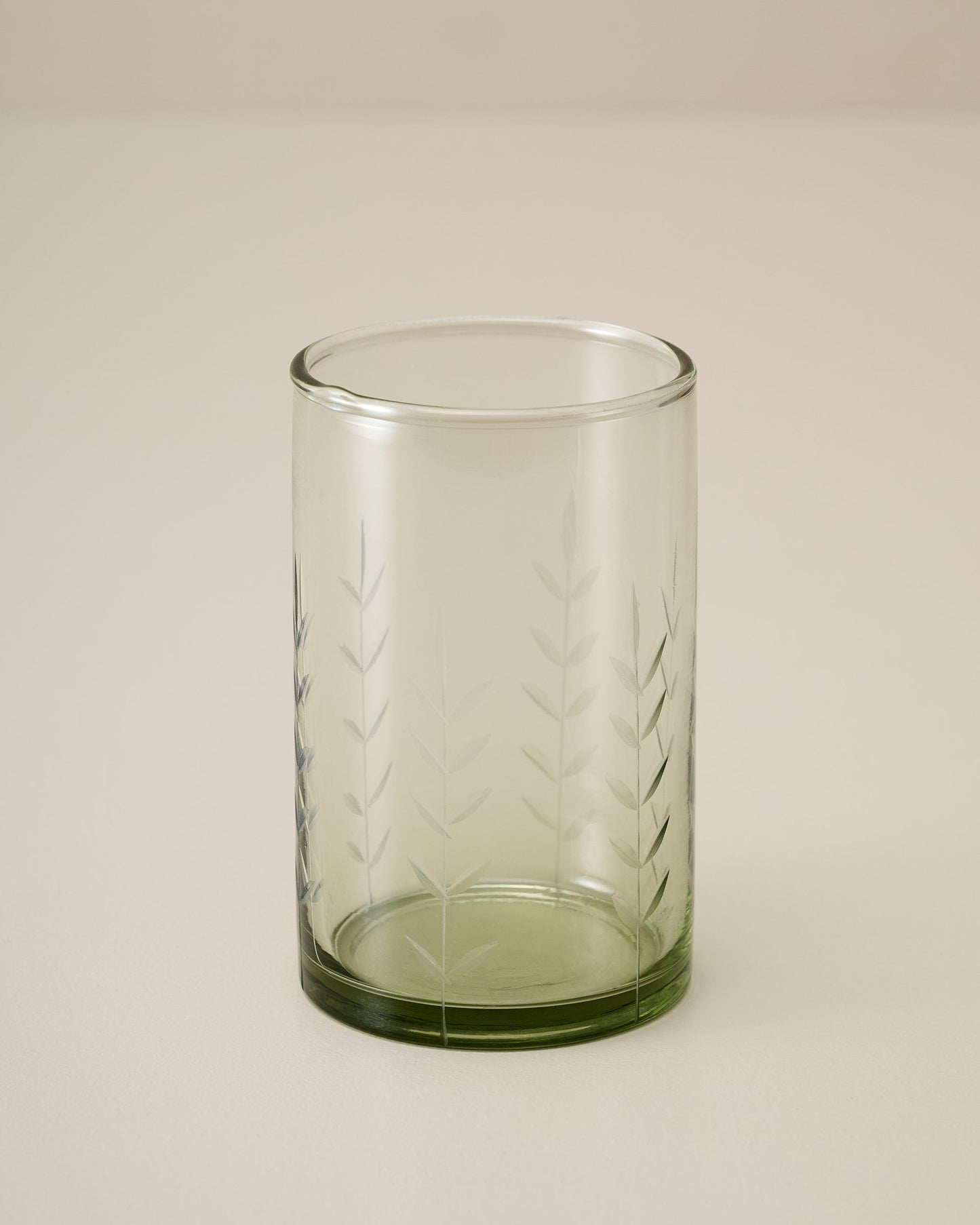 Recycled Etched Glass Tumbler, Green Small