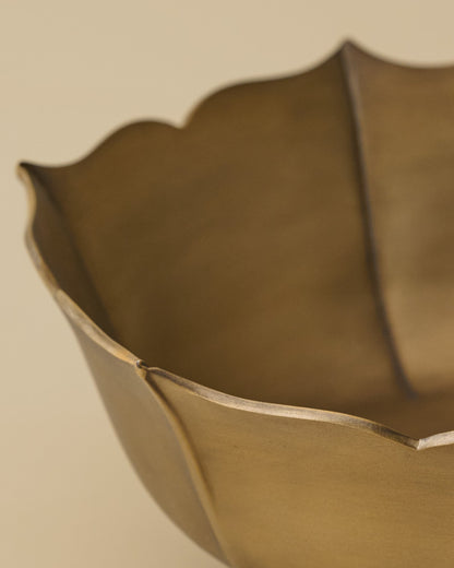 Ellie Antiqued Brass Decorative Bowl close up