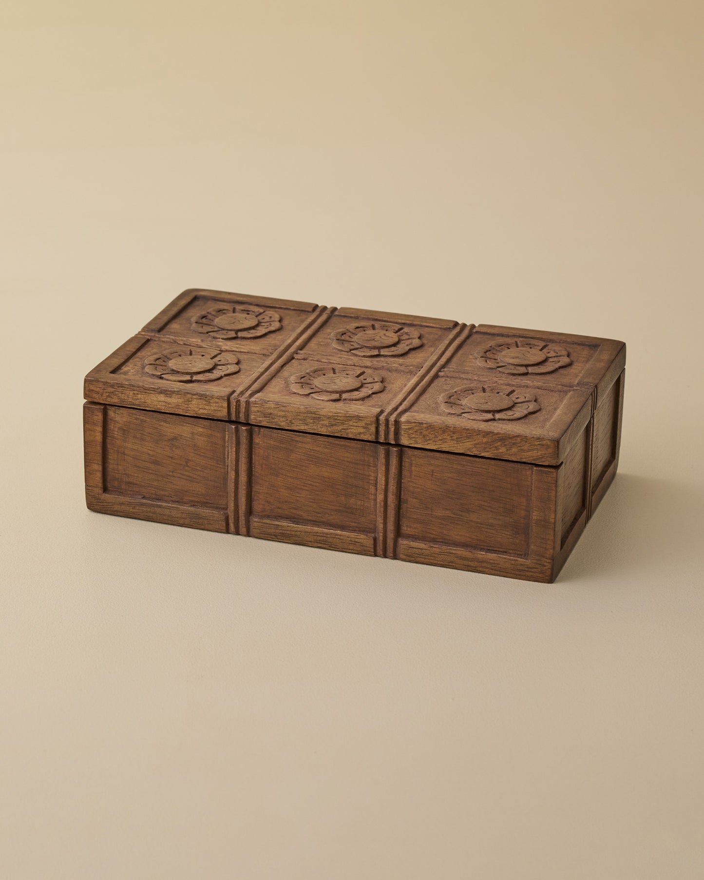 Small Trina Carved Wood Box