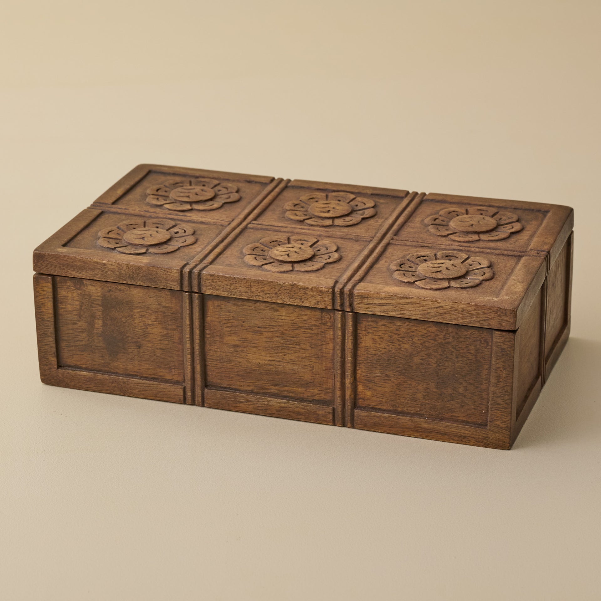 Trina Carved Wood Box - Large