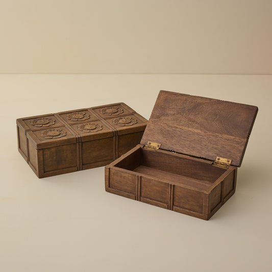 Trina Carved Wood Box
