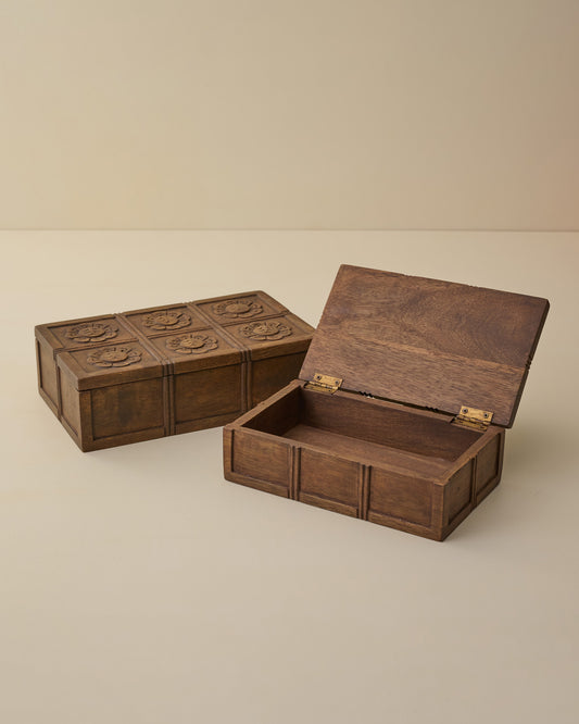 Trina Carved Wood Box