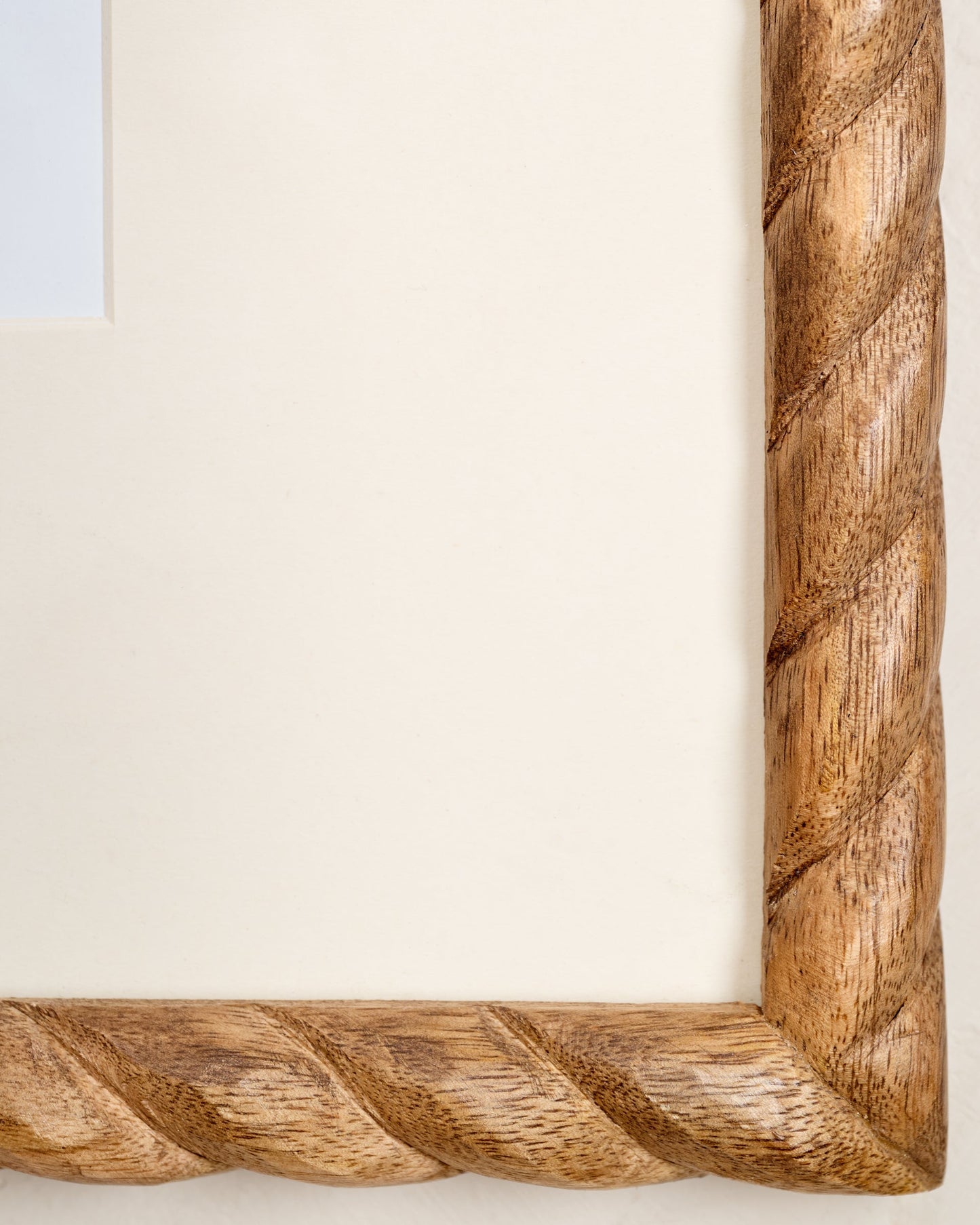 Turned Wood Wall Frame close up view