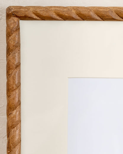 Turned Wood Wall Frame close up view of twisted wood border