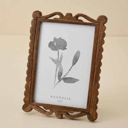 Holloman Carved Wood Photo Frame