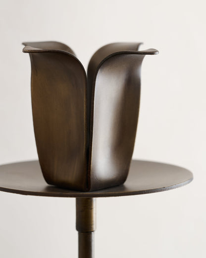 Antique Brass Forged Tulip Wall Sconce close up view
