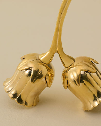 Double Tulip Brass Bell close up view