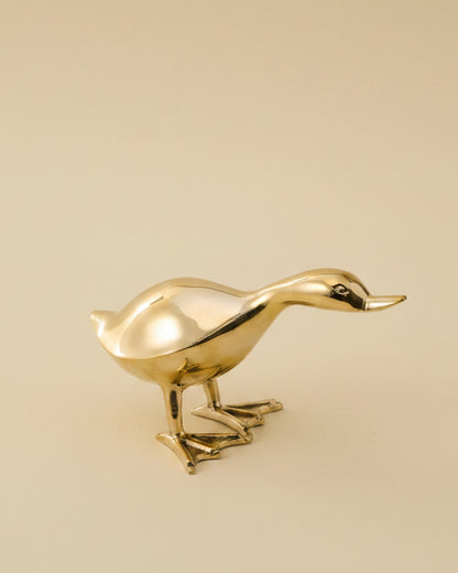 Antique Inspired Solid Brass Duck Standing
