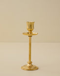 Solid Brass Floral Taper Holder Small