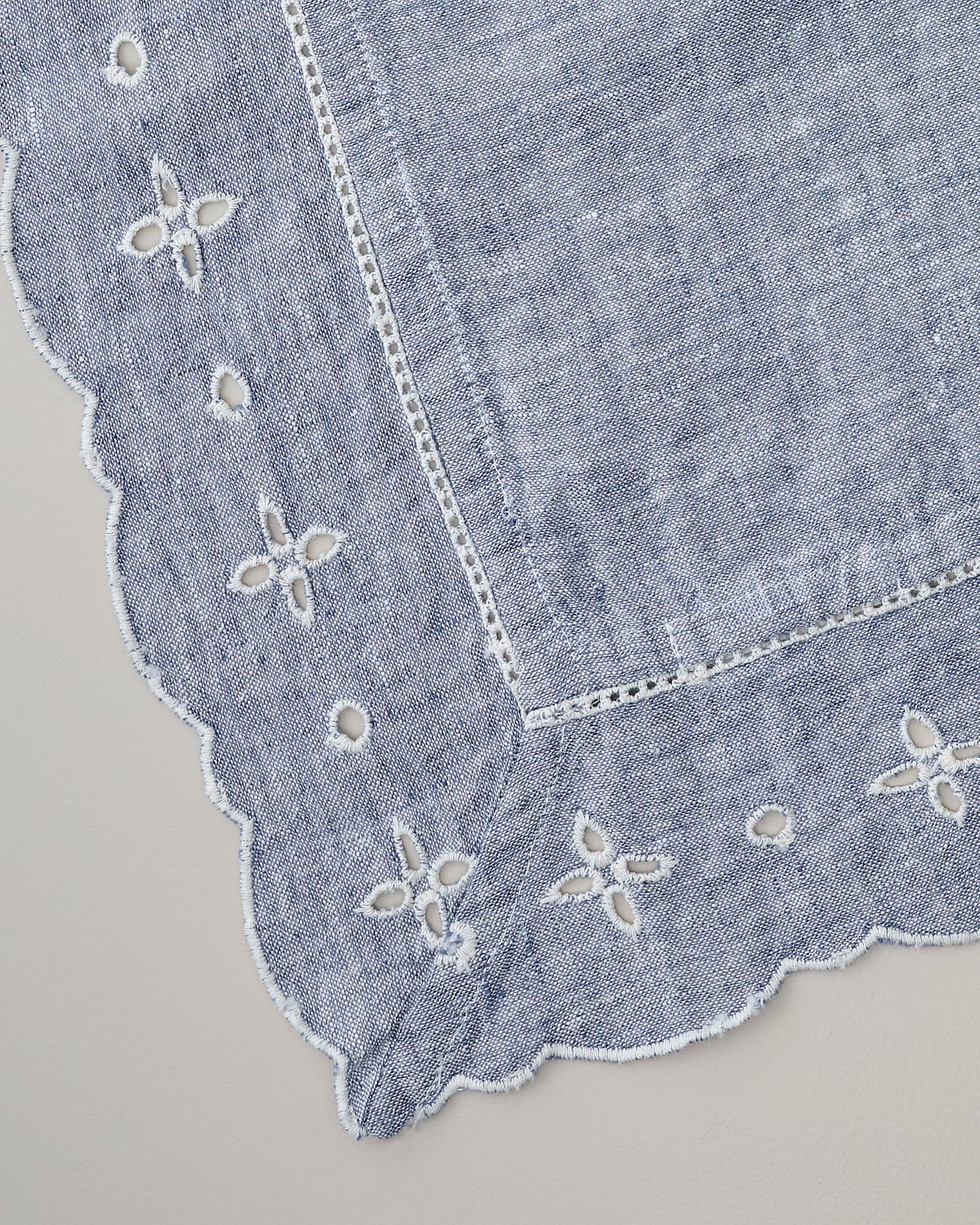 Chambray Eyelet Napkin Set of Four close up view