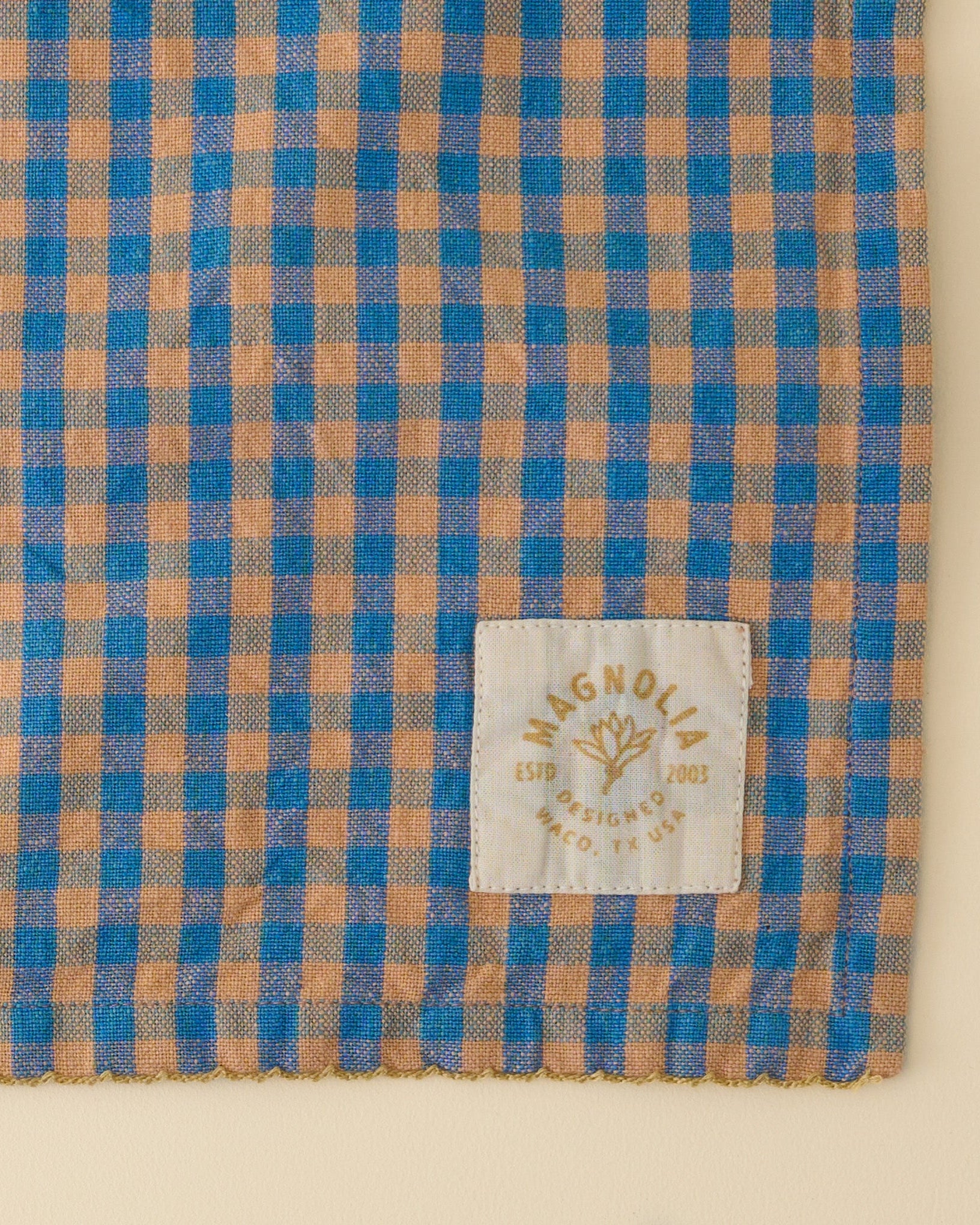 Poolside Check Tea Towel close up view