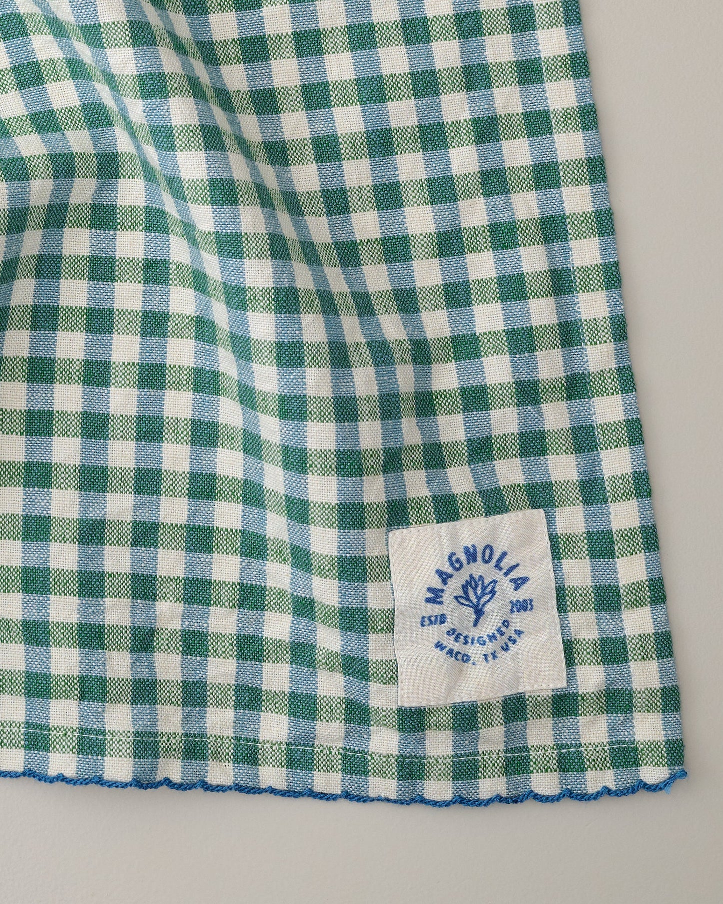Meadow Check Tea Towel close up view