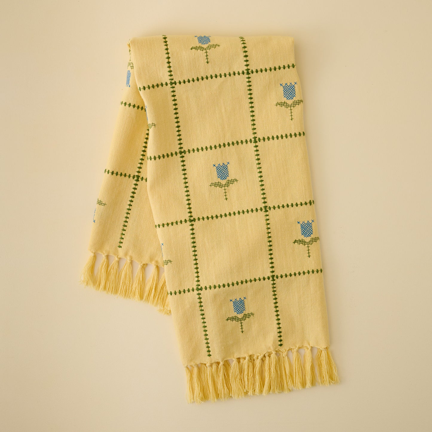 Cross Stitch Tulips Tea Towel