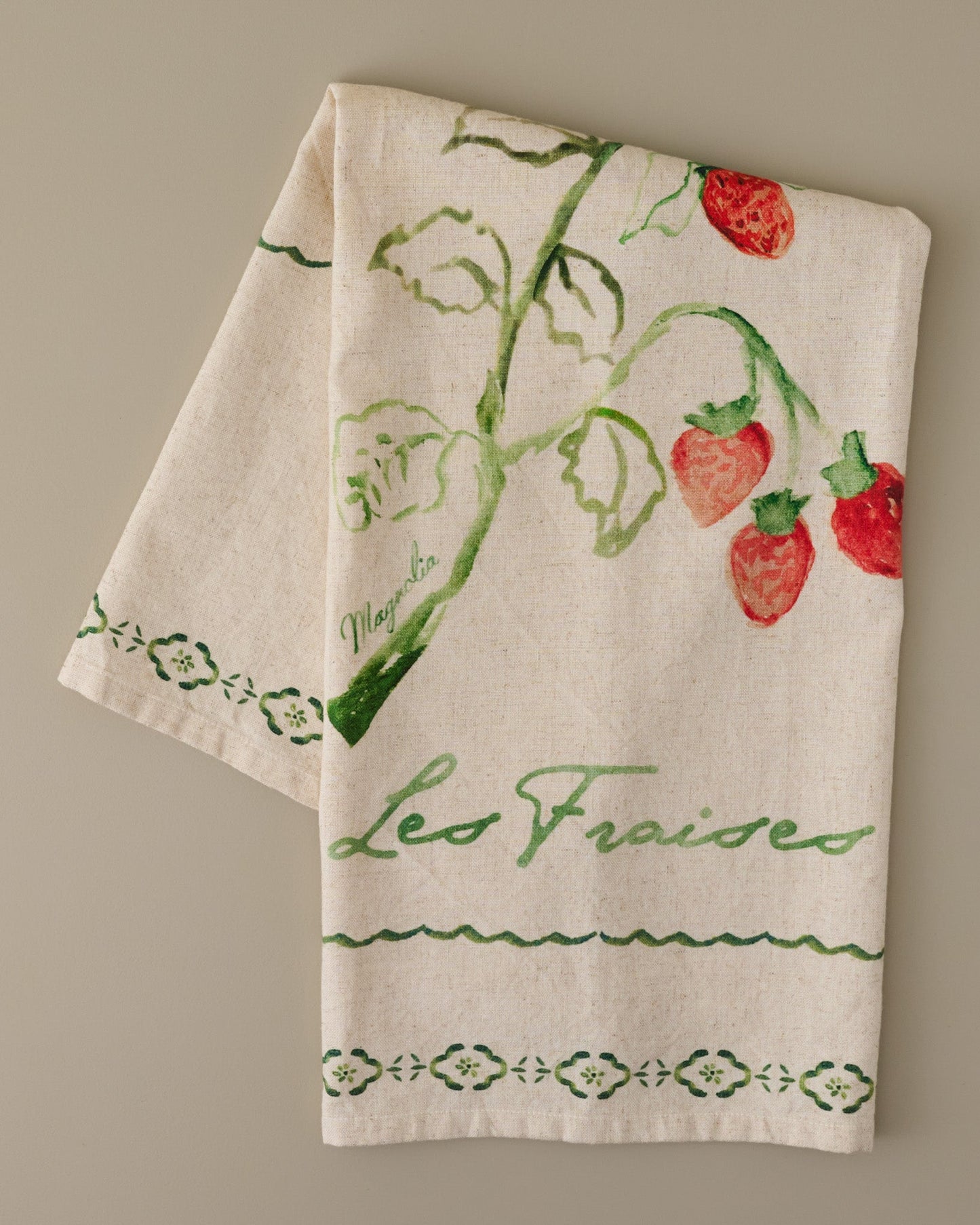 Les Fraises Printed Tea Towel