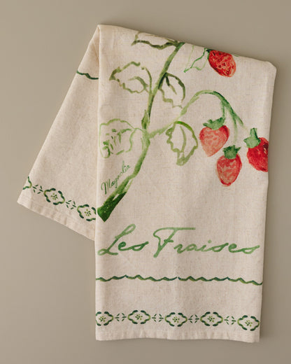 Les Fraises Printed Tea Towel