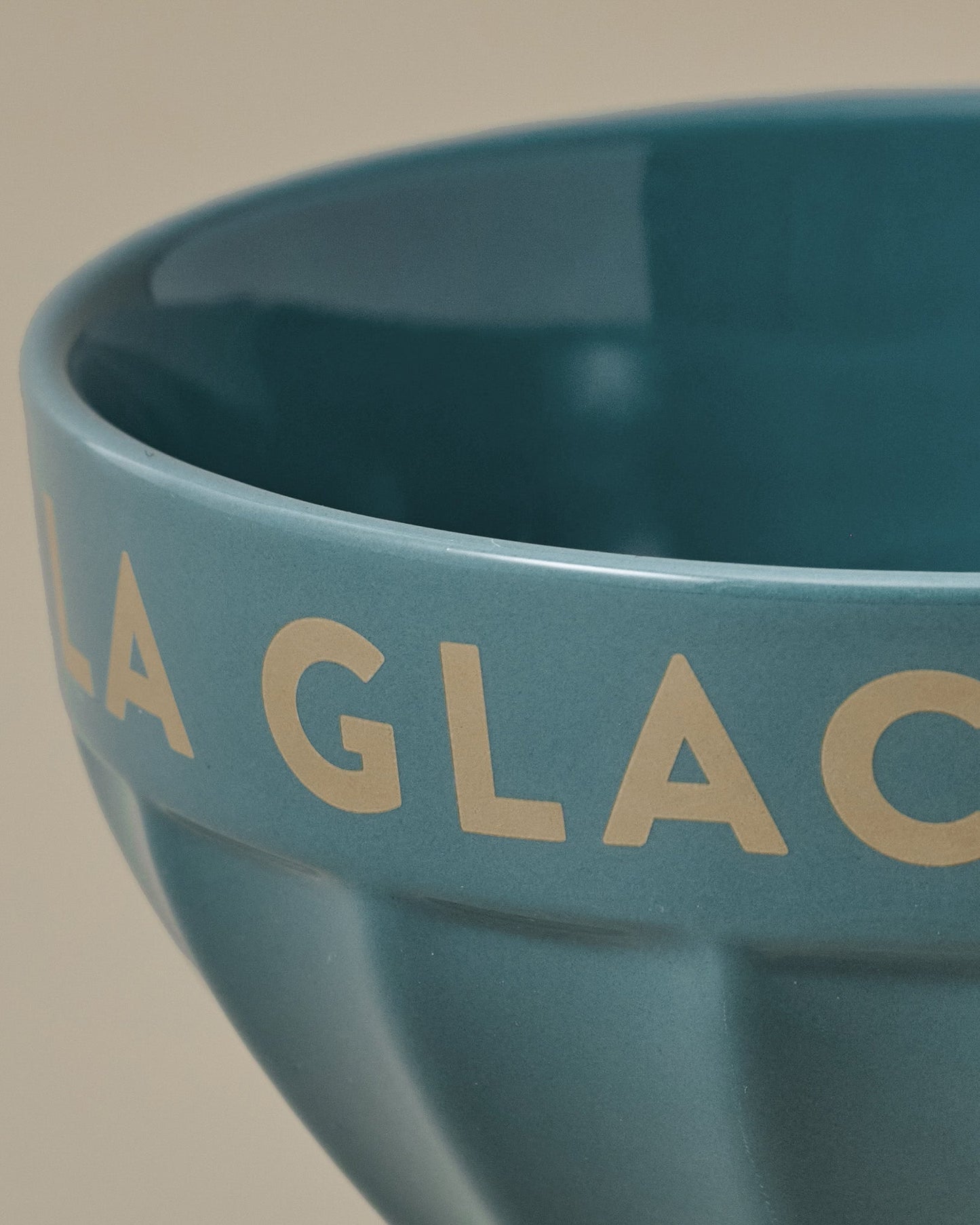 Ice Cream Bowl Blue close up