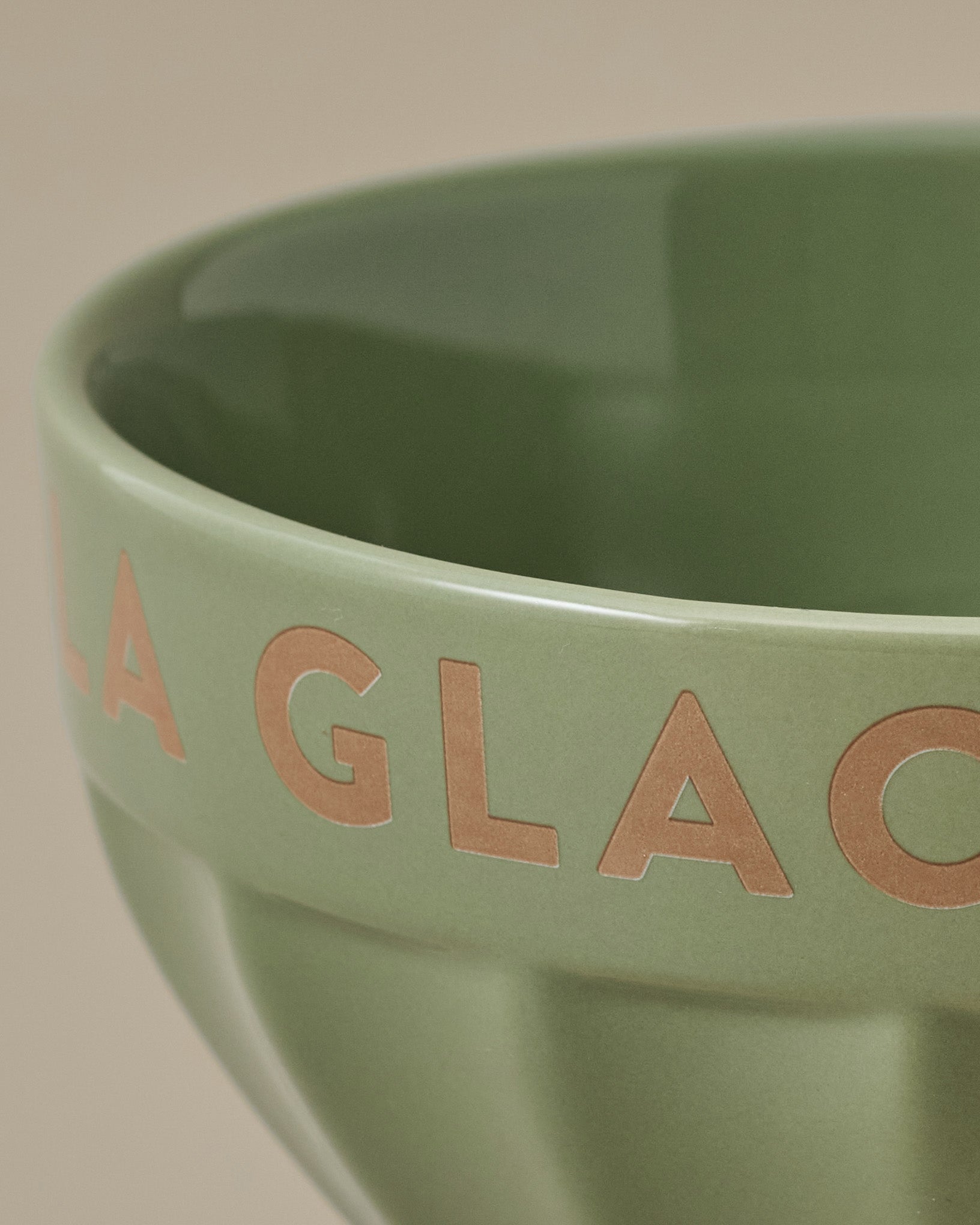 Ice Cream Bowl Green close up
