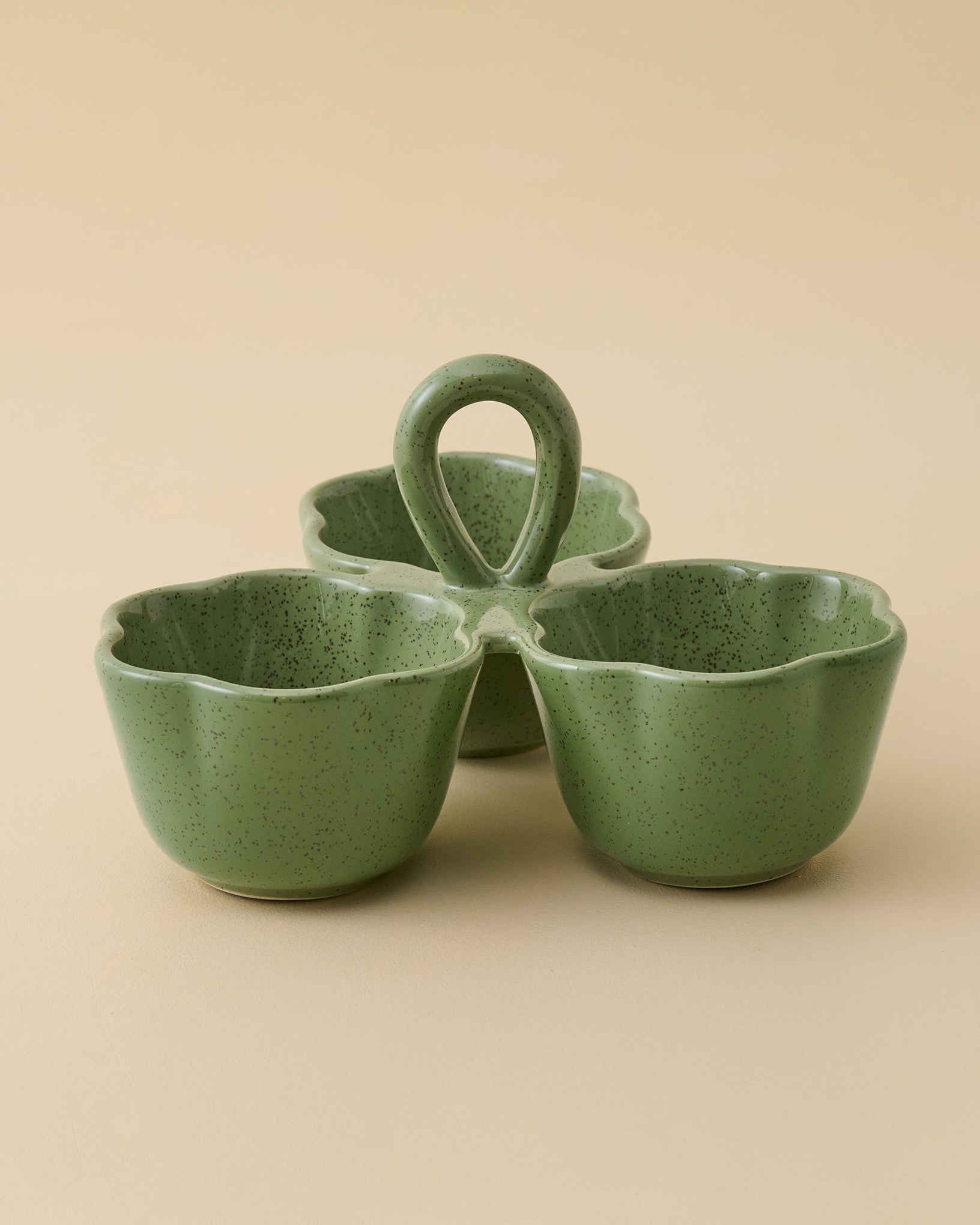 Green Scalloped Trio Snack Bowl