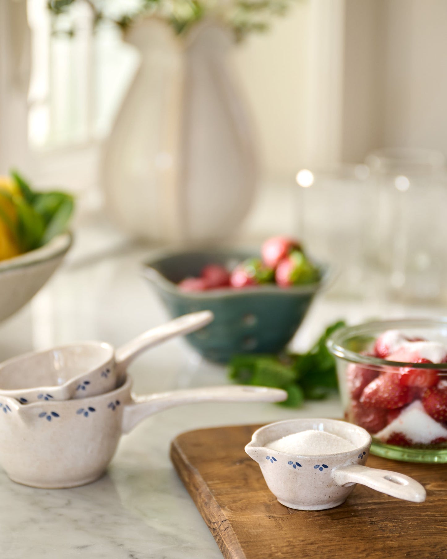 Juliet Ceramic Measuring Cups in kitchen