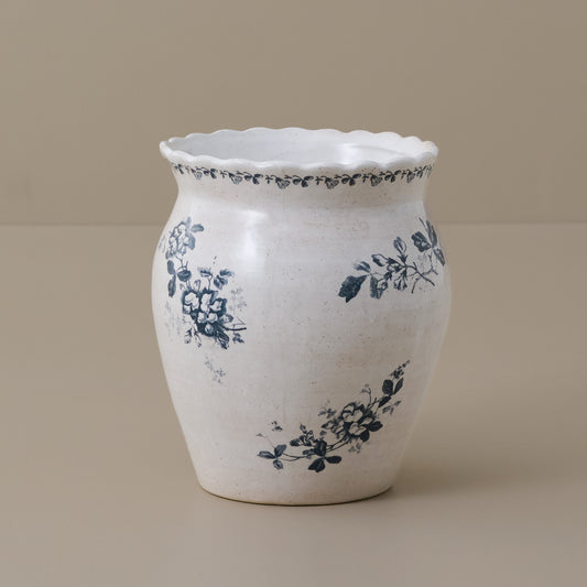 Heirloom Garden Navy Floral Vase