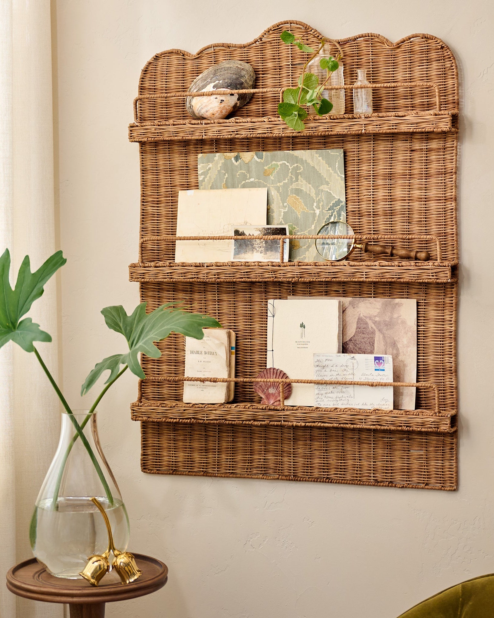 Robin Woven Rattan Display Shelf