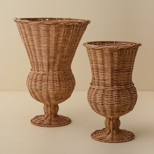 Woven Rattan Footed Vessel