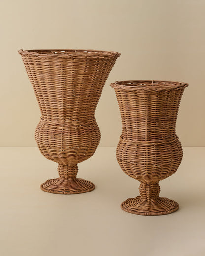 Woven Rattan Footed Vessel