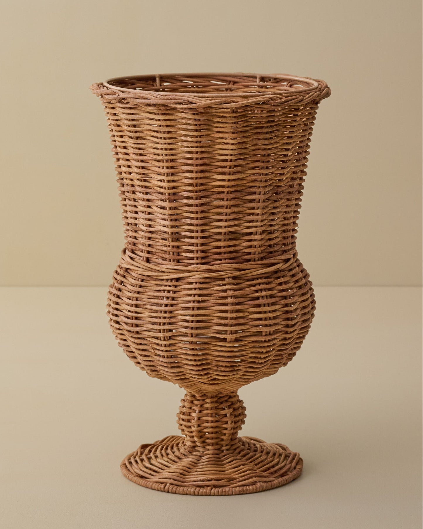 Small Woven Rattan Footed Vessel