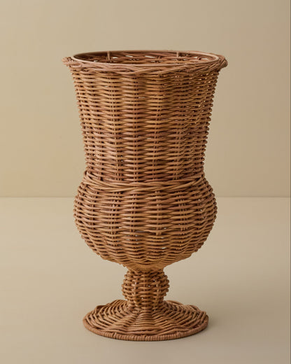 Small Woven Rattan Footed Vessel