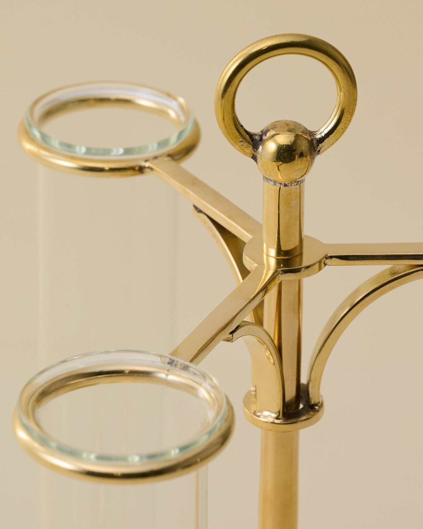 Solid Brass Antique Inspired Propagation Stand close up