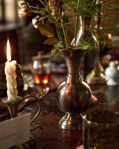 Gwendolyn Pewter Etched Bud Vase