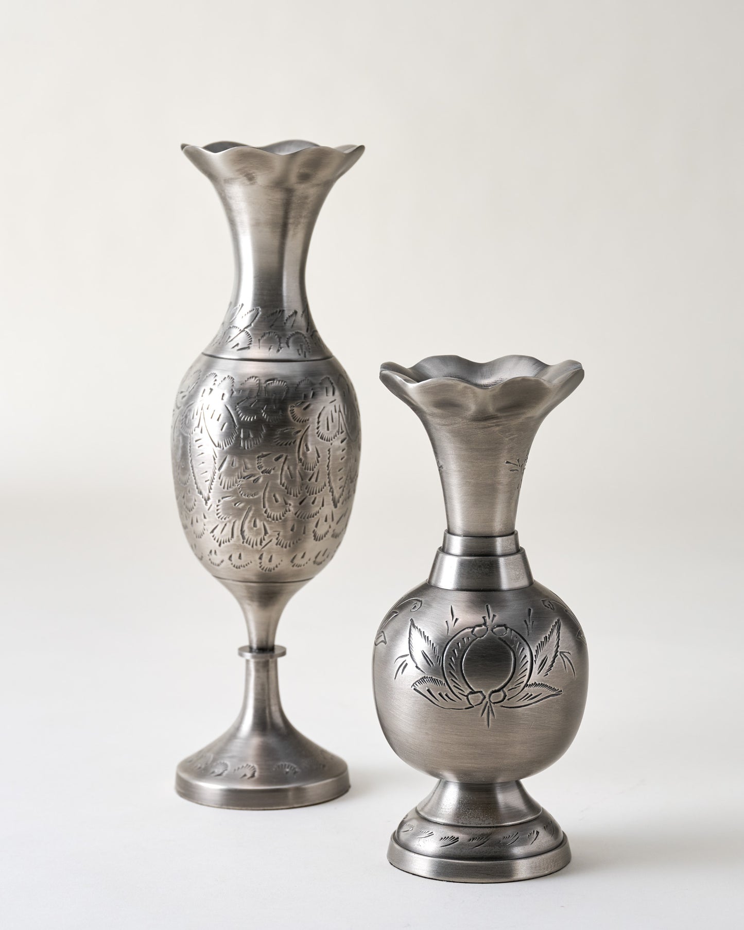 Gwendolyn Pewter Etched Bud Vase
