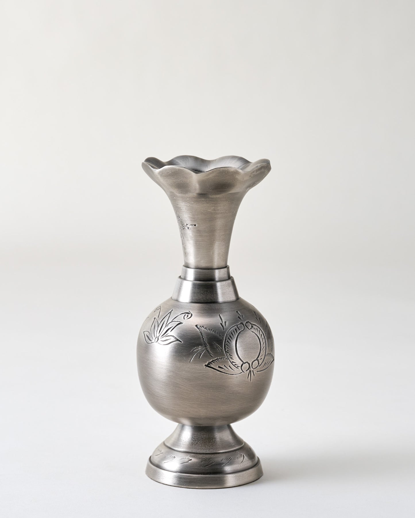 Gwendolyn Pewter Etched Bud Vase