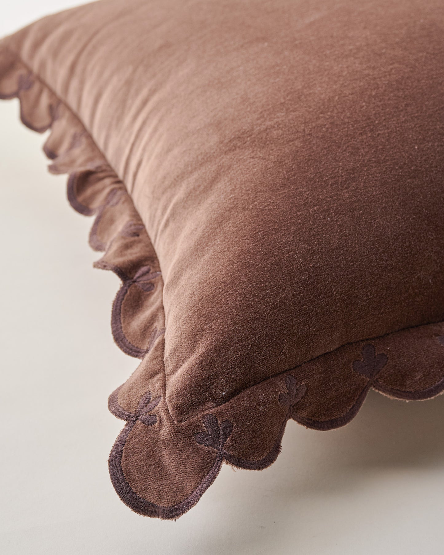 Velvet Scallop Edge Pillow