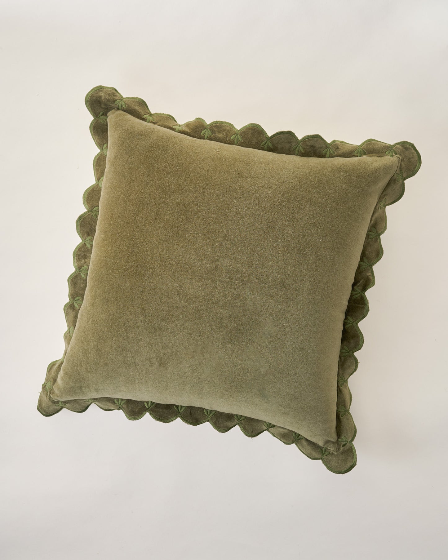 Velvet Scallop Edge Pillow