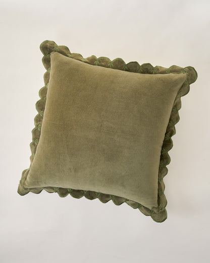Velvet Scallop Edge Pillow