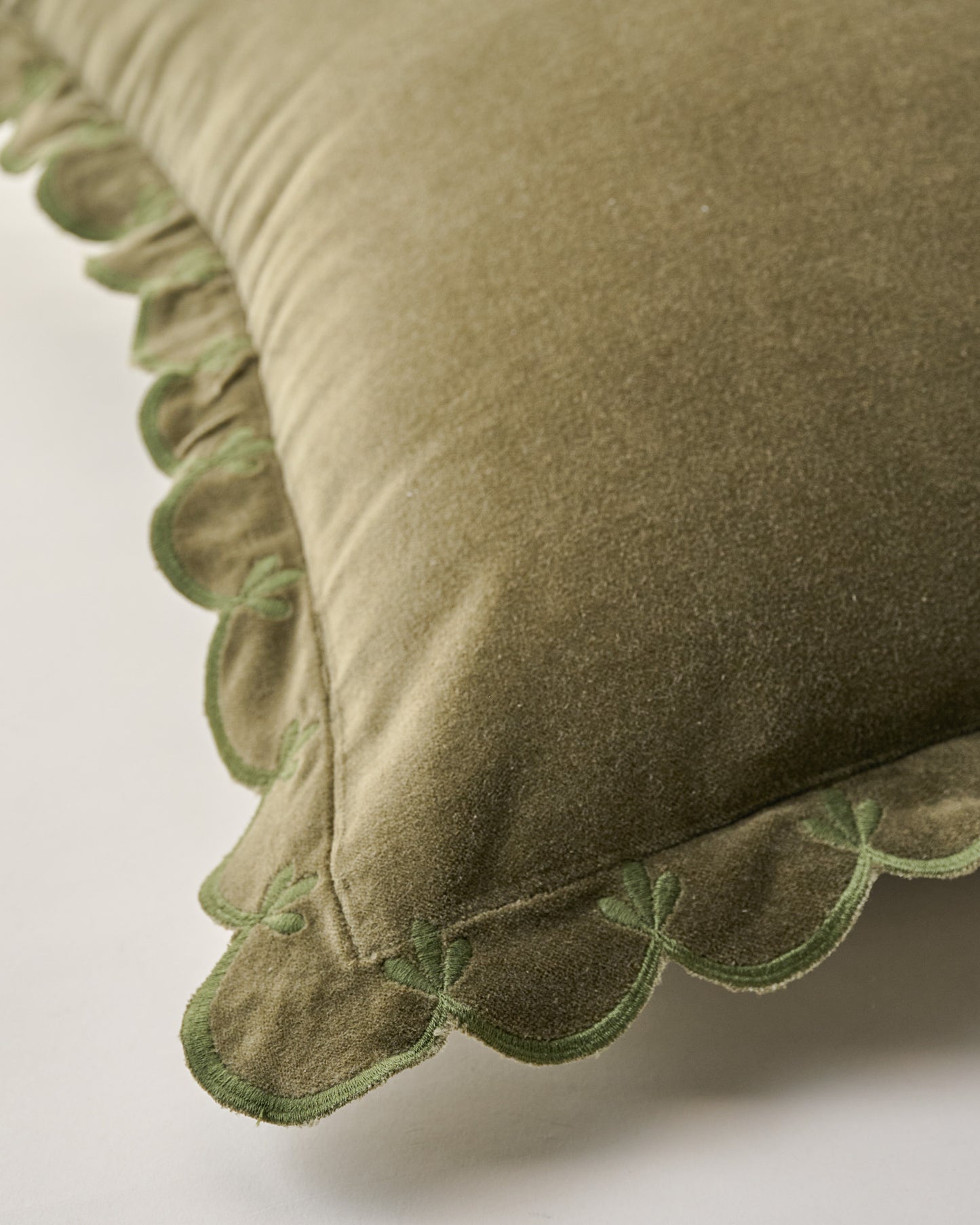 Velvet Scallop Edge Pillow