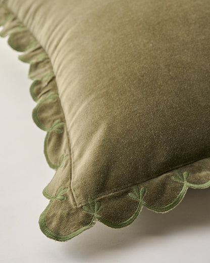 Velvet Scallop Edge Pillow