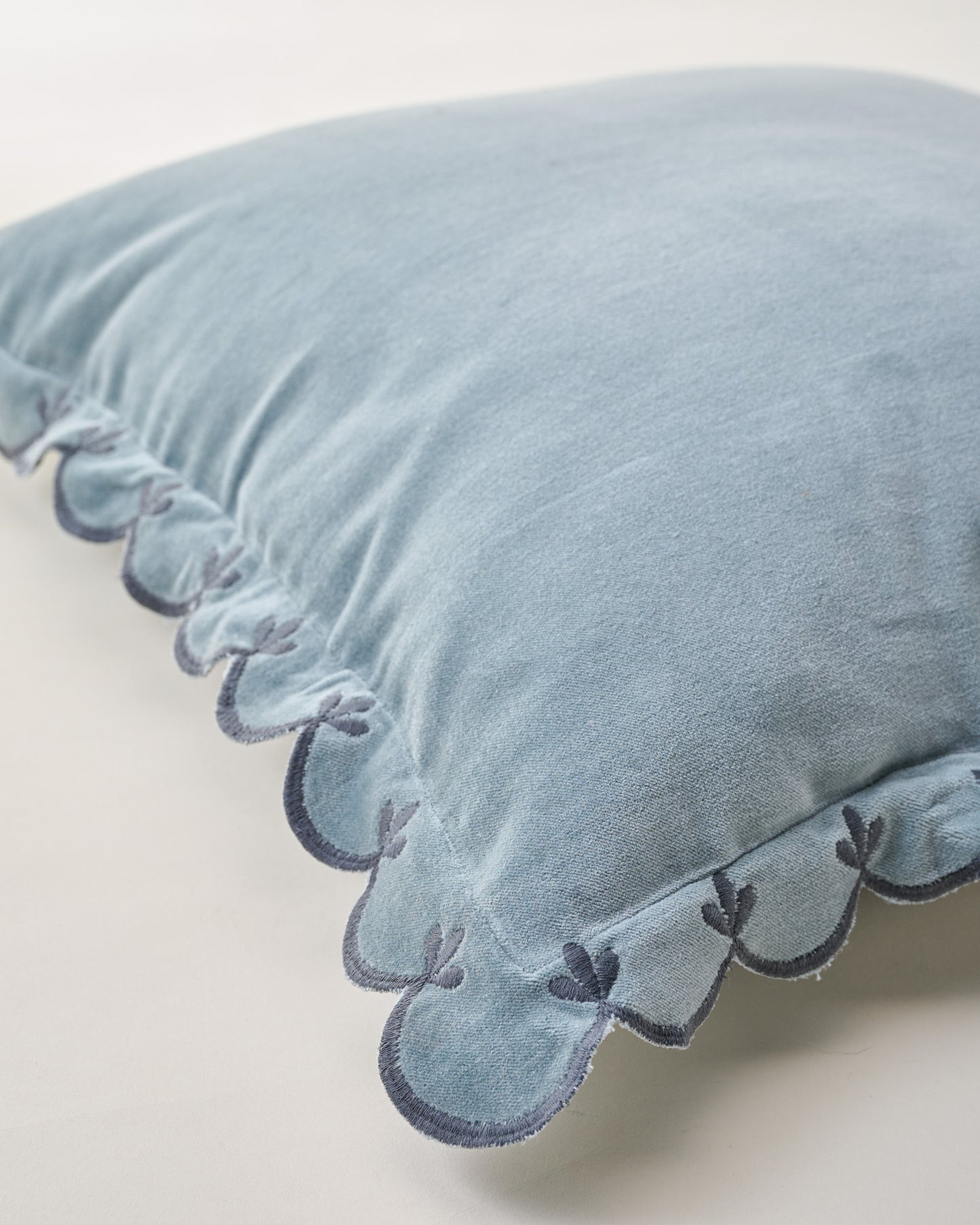 Velvet Scallop Edge Pillow