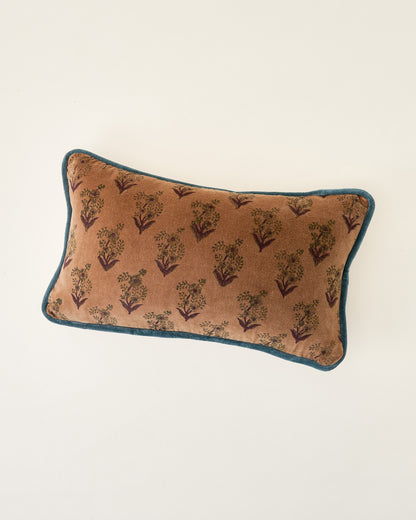 Aster Block Printed Velvet Lumbar Pillow