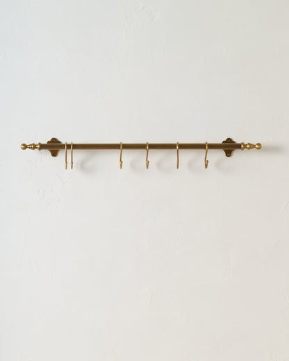 Solid Brass Fluted Rail with Hooks