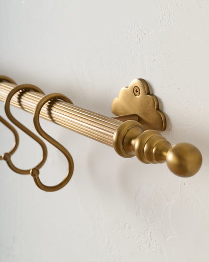 Solid Brass Fluted Rail with Hooks